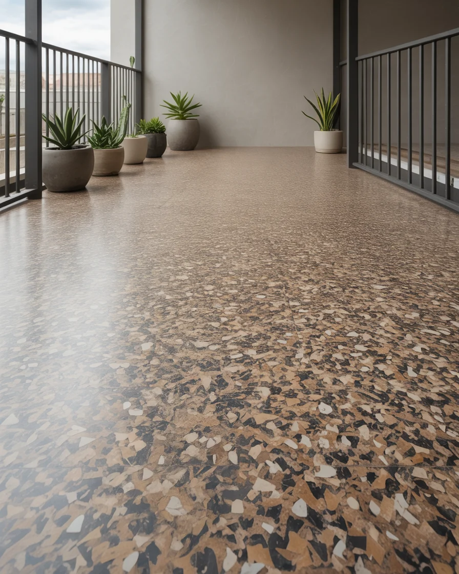 Balkon afgewerkt met een polyaspartic coating