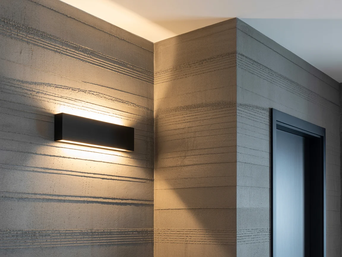 Detail van decoratief stucwerk met lijnstructuur