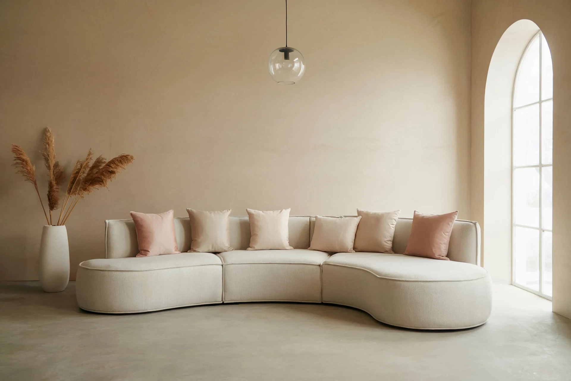 micocement-muur-woonkamer Woonkamer met microcement muur